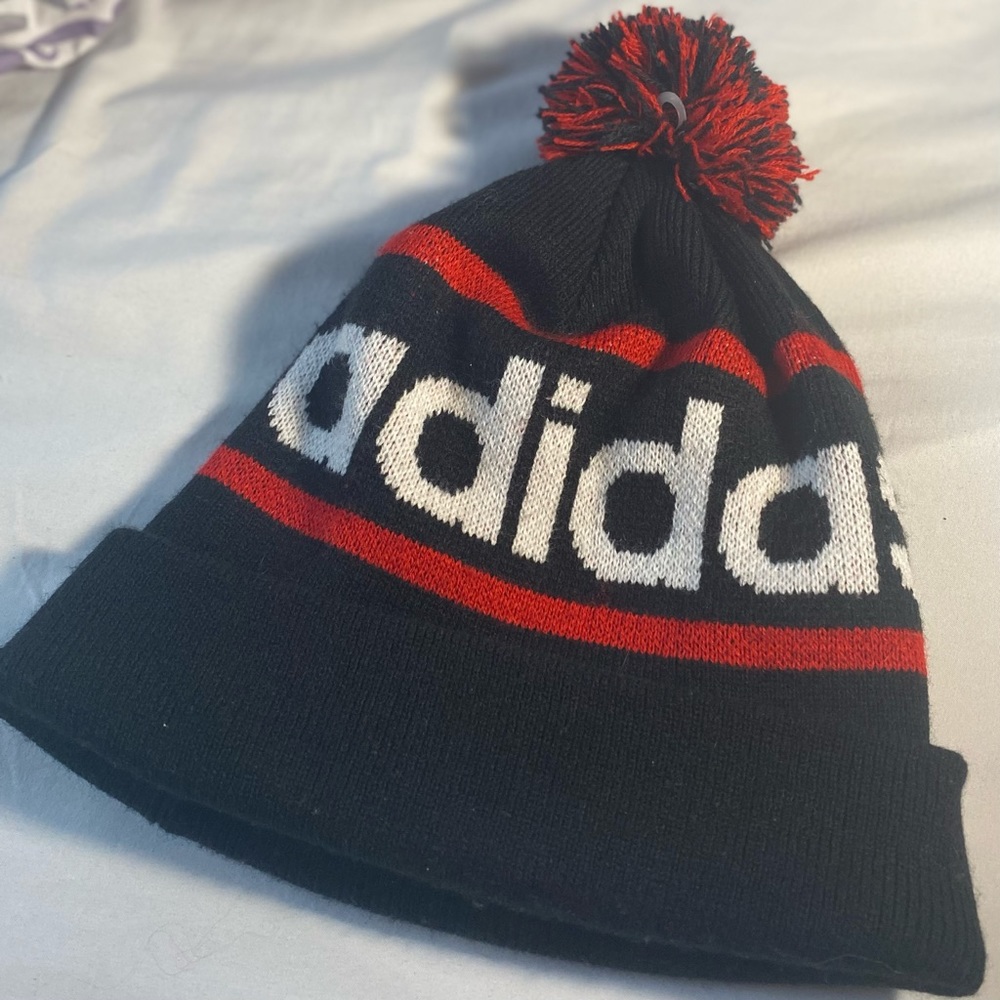Black & Red Adidas Beanie